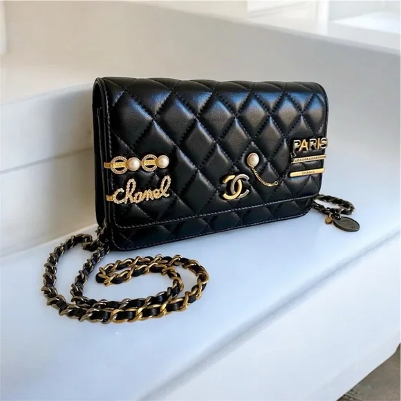 ❌SOLD❌✨ Chanel Limited Edition Wallet on Chain — Black Lambskin (Microchipped) - Picture 3 of 14